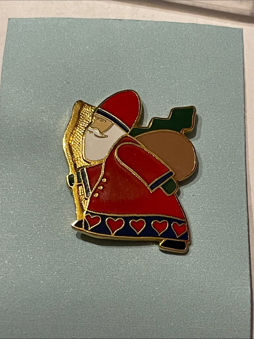 Festive Red Santa Enamel Pin tie tac Holiday Men’s Accessory